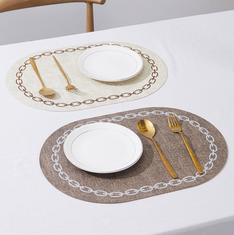 Kitchen Gadgets Luxury - Tovaglietta da tavolo ovale in ecopelle