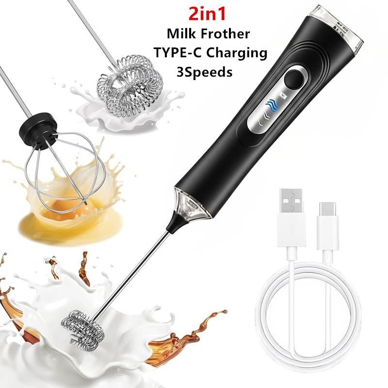 Quirky Kitchen Gadgets - Montalatte Elettrico + Frullino per Uova,