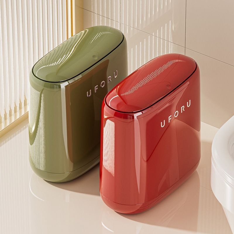 Kitchen Gadgets Luxury - Pattumiera stretta per bagno, coperchio per