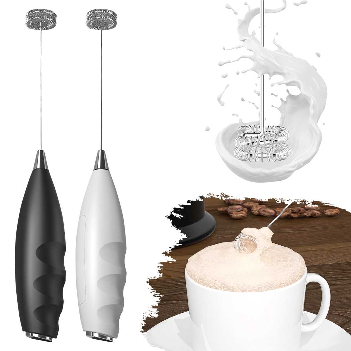 Quirky Kitchen Gadgets - Montalatte Elettrico per Caffè, Frullino Elettrico